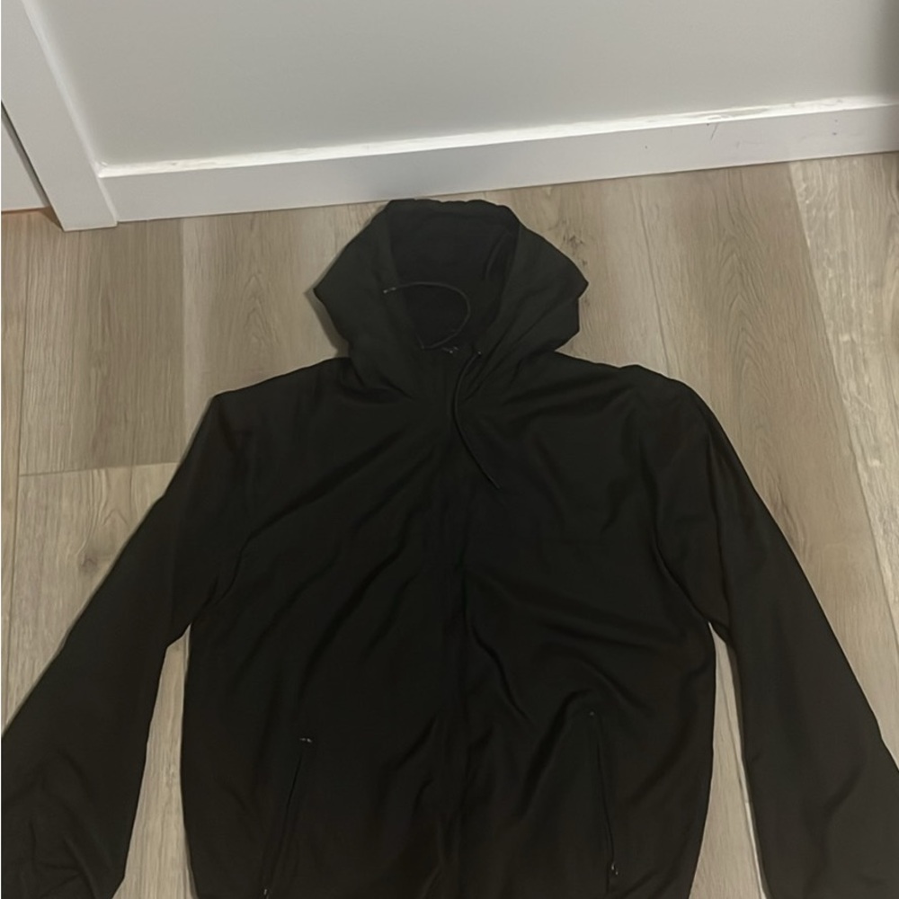 Men's Black Hooded Rain Jacket H&M